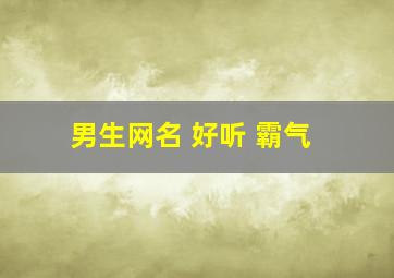 男生网名 好听 霸气